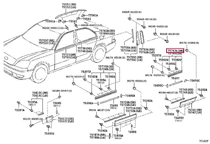 7574350040 Toyota Molding