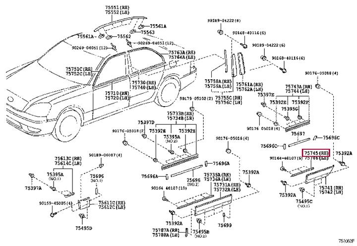 7574550040 Toyota Molding