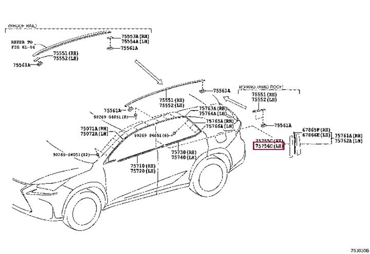 7575678010 Toyota MOULDING FR DOOR WI