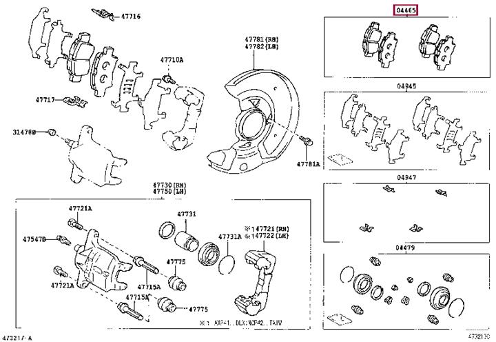 Toyota 04465-52100 Brake Pad Set, disc brake 0446552100