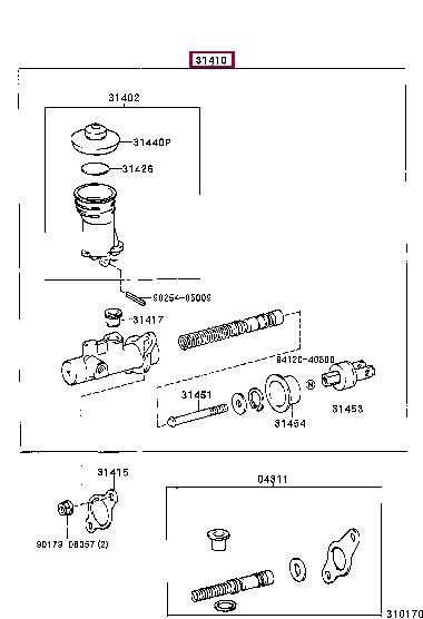 Clutch master cylinder Toyota 4 Runner: 3141035310 Toyota Master cylinder, clutch