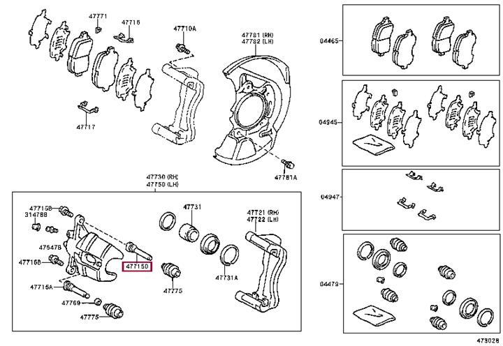 Toyota 47715-06070 PIN, CYLINDER SLIDE 4771506070 4771506070 Toyota PIN, CYLINDER SLIDE