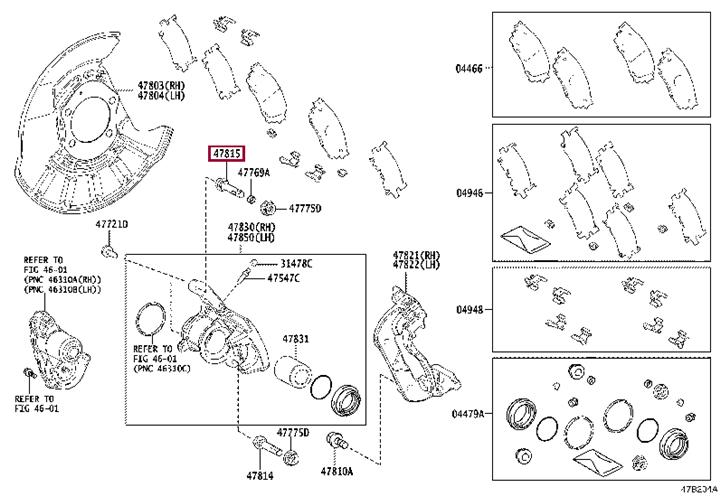 Caliper slide pin Toyota 47815-78010