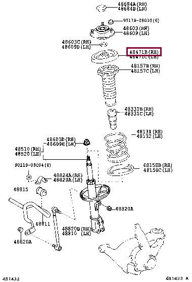 Spring plate Toyota 48044-12100