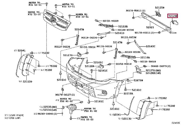 521260K010 Toyota EXTENSION, FR BUMPER