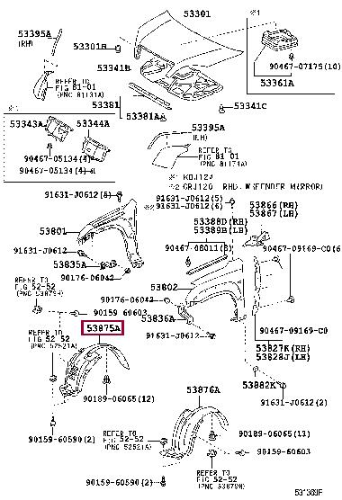 Toyota 53875-60041 Auto part 5387560041