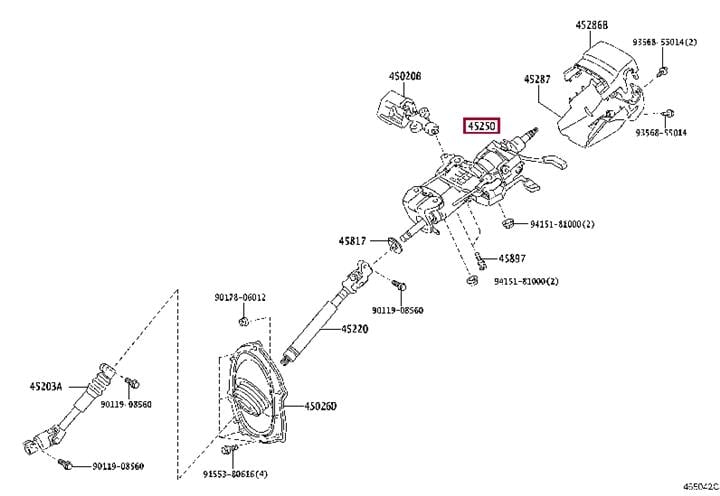 4581060081 Toyota GEAR ASSY TILT STEE