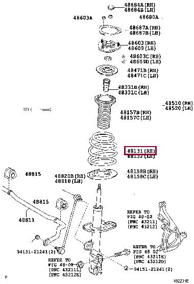 Toyota 48131-42481 Coil spring 4813142481