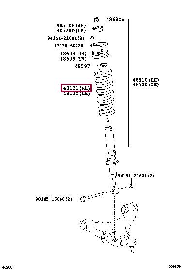 Suspension springs Toyota Land Cruiser: 4813160D60 Toyota Coil spring