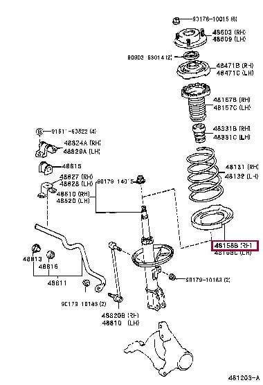 Spring cap Lexus RX: 4815848011 Toyota Suspension spring front