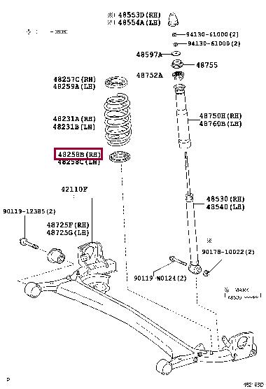 Toyota 48258-0D050 Suspension spring plate rear 482580D050 482580D050 Toyota Suspension spring plate rear
