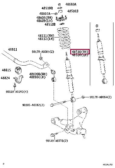 Toyota 4851009Q93 Front Right Suspension Shock Absorber 4851009Q93