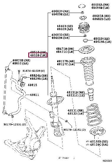 Toyota 48520-59535 Front Left Suspension Shock Absorber 4852059535