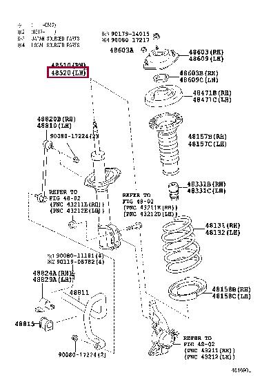 Toyota 48520-A9240 Front Left Suspension Shock Absorber 48520A9240