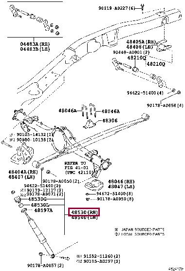 4853009N96 Toyota Rear Right Shock Absorber