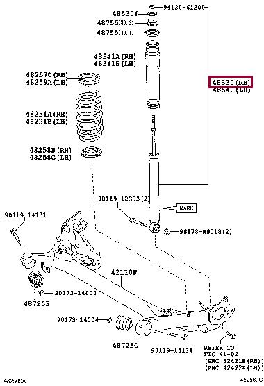 Toyota 48530-09T51 Rear Right Shock Absorber 4853009T51