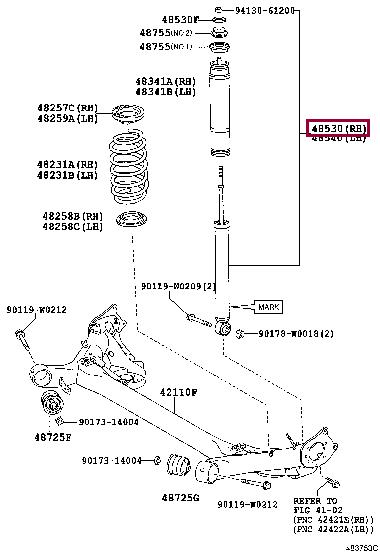 Toyota 48530-09W10 Rear Right Shock Absorber 4853009W10