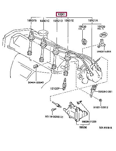 Toyota 90919-21591 Ignition cable kit 9091921591