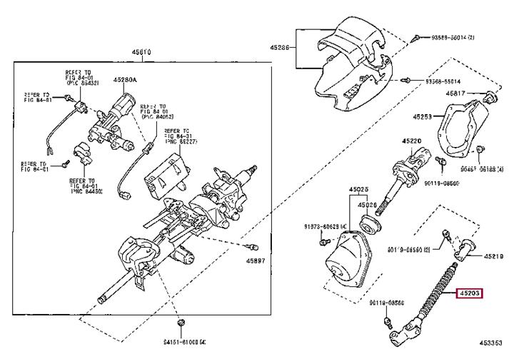 4520360120 Toyota Steering shaft