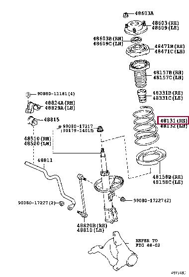 Coil spring Toyota 48131-AC030