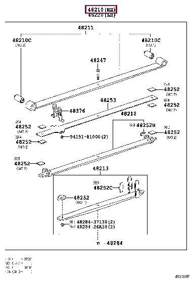 4821026B72 Toyota Leaf spring