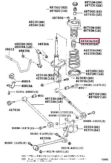 Toyota 48341-48020 Rubber buffer, suspension 4834148020