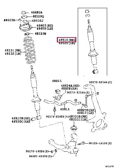 Toyota 48510-80329 Front Right Suspension Shock Absorber 4851080329