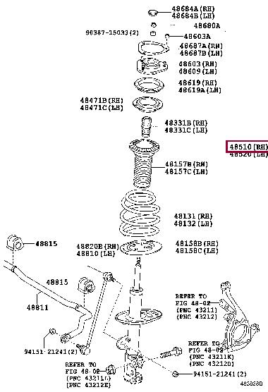 Toyota 48510-80601 Front Right Suspension Shock Absorber 4851080601