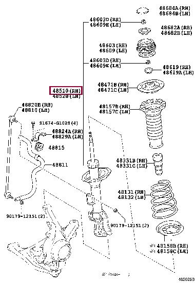 Toyota 48510-80739 Front Right Suspension Shock Absorber 4851080739