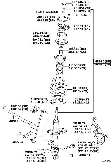 Toyota 48510-8Z248 Front Right Suspension Shock Absorber 485108Z248