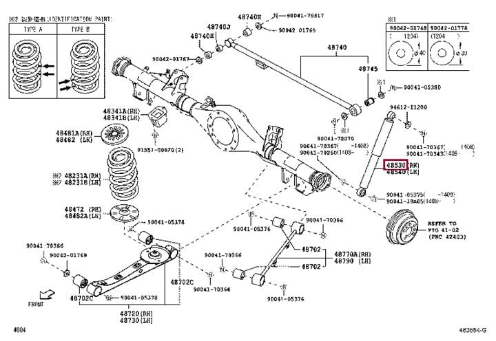 Toyota 48531-B4014 Rear Right Shock Absorber 48531B4014 48531B4014 Toyota Rear Right Shock Absorber