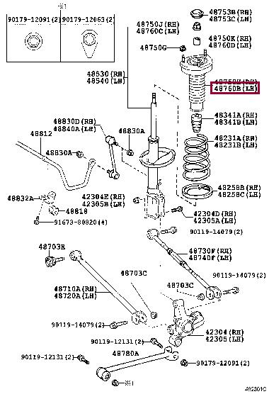 Toyota 48760-06220 Rear shock absorber support 4876006220 4876006220 Toyota Rear shock absorber support