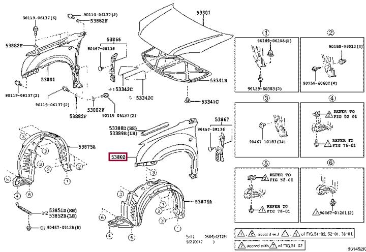 Toyota 53812-05020 Wing 5381205020 5381205020 Toyota Wing