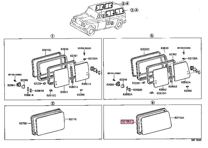 6274190K03 Toyota Weatherstrip