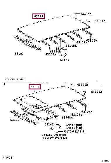 6311102120 Toyota Roof