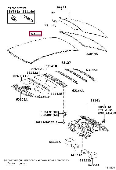 6311102450 Toyota Roof