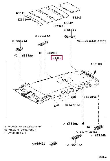 6331060N20A2 Toyota Roof lining