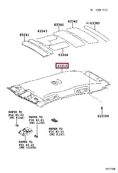 6331076010B0 Toyota Roof lining