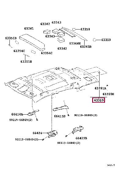 6331078040A1 Toyota Roof lining