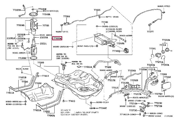 Toyota 77020-0T010 Fuel pump 770200T010