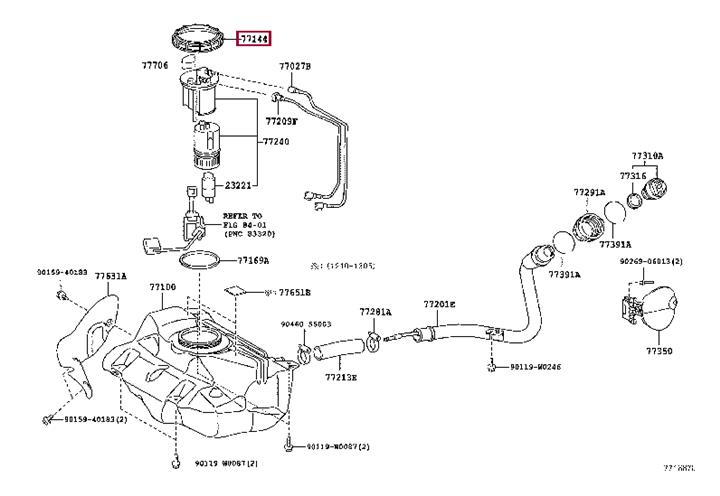 Toyota 77144-0H010 HALTER TANKANZEIGENG 771440H010