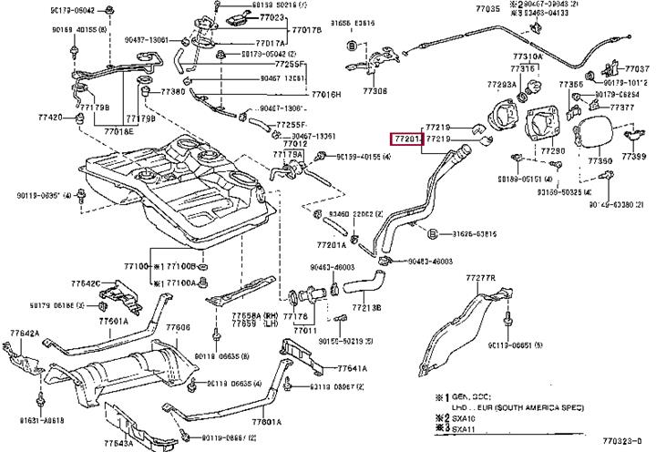 Toyota 77201-42061 PIPE SUB-ASSY, FUEL 7720142061 7720142061 Toyota PIPE SUB-ASSY, FUEL
