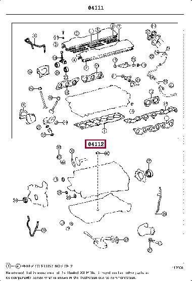 Top gasket Toyota Altezza: 0411246102 Toyota Gasket Set, cylinder head