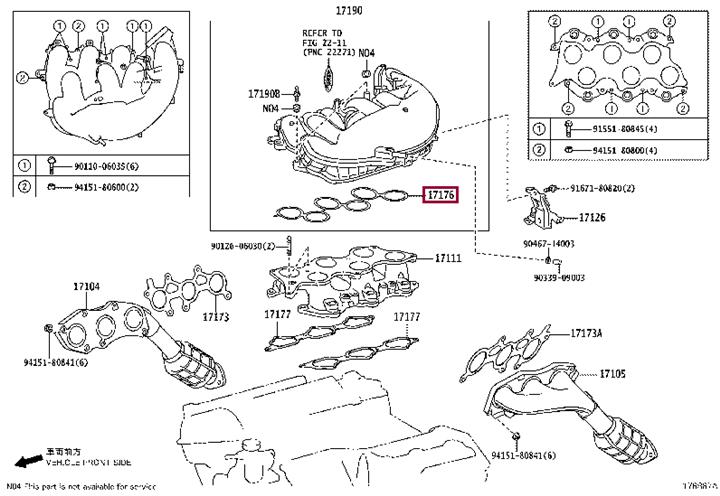 Toyota 17176-31060 Gasket, intake manifold 1717631060