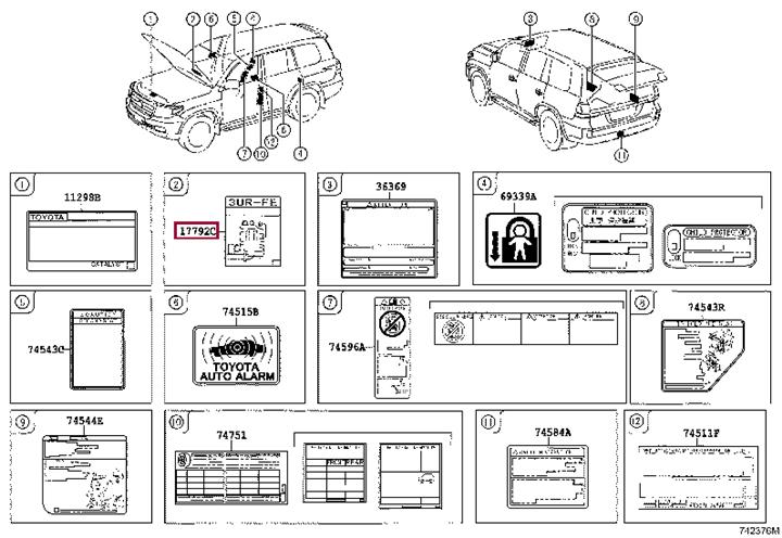 1779238260 Toyota Information plate