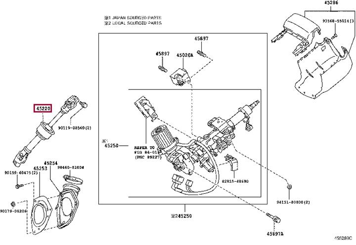 4522048201 Toyota Steering shaft
