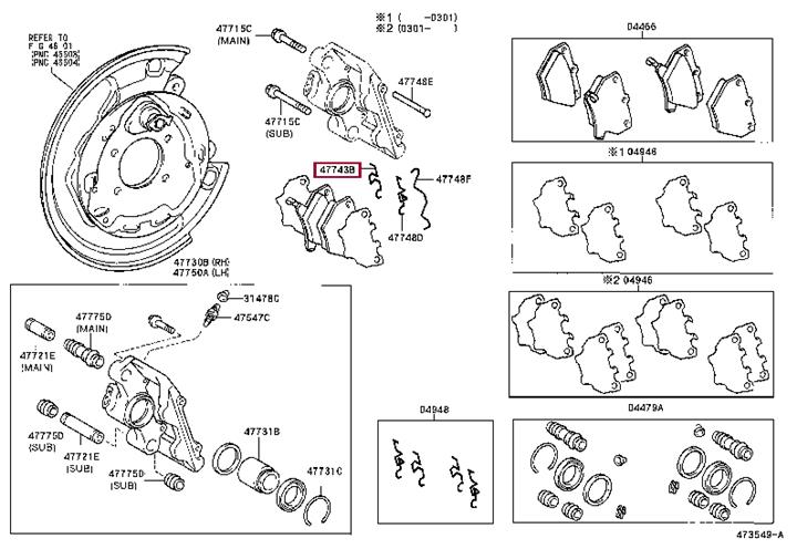 Toyota 47743-20030 Brake pad fitting kit 4774320030 4774320030 Toyota Brake pad fitting kit