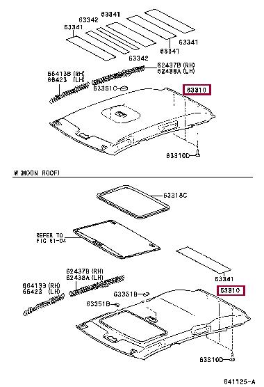 6331013661B0 Toyota Roof lining