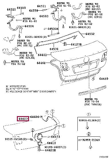 6460720A11 Toyota Trunk lock cable