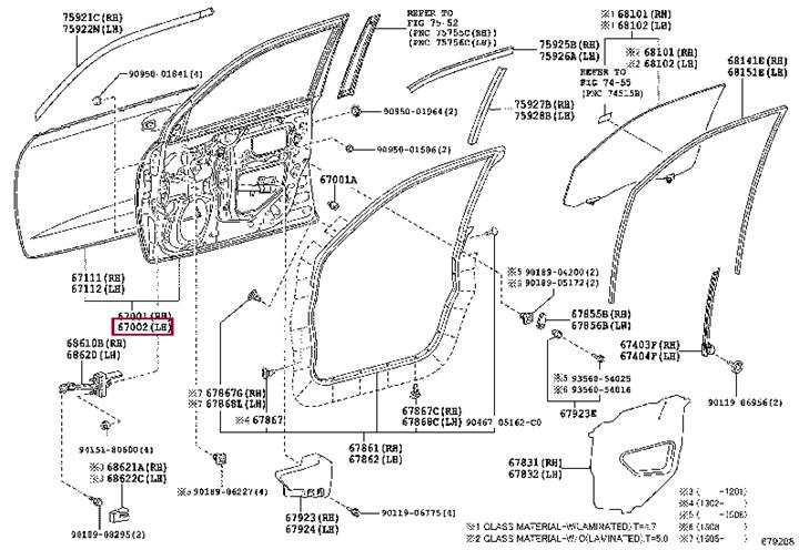 6700260671 Toyota Door front left
